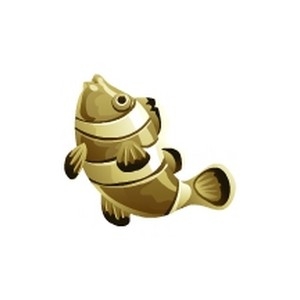 Gold Clownfish Statue